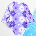 thumbnail image 6 of ATOGUTA Kids Swimsuits Girls Kids Zipper Rashguard Swimwear One Piece Sun Protection Rash Guard Bathing Suit Size 0-6, Purple, 6 of 6