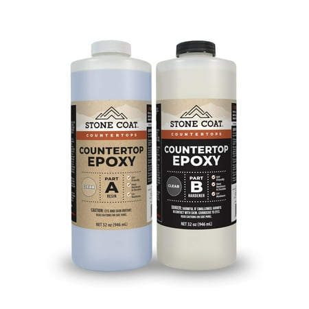 Stone Coat Countertops (1/2 Gallon) Epoxy Resin Kit for DIY Projects, Kitchens, Bathrooms, Counters, Tables, Wood Slabs, and More! Heat Resistant and Clear Epoxy Resin!