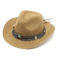 thumbnail image 3 of Women Panama Straw Hat Fedoras Beach Sun Hat Wide Brim Roll Up Sunhats for Women with Tassels Band Decoration, 3 of 6