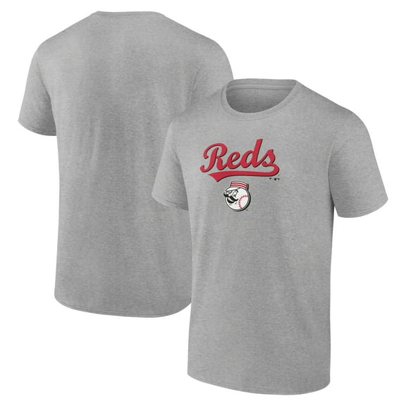 Men's Heather Gray Cincinnati Reds Team Lockup T-Shirt