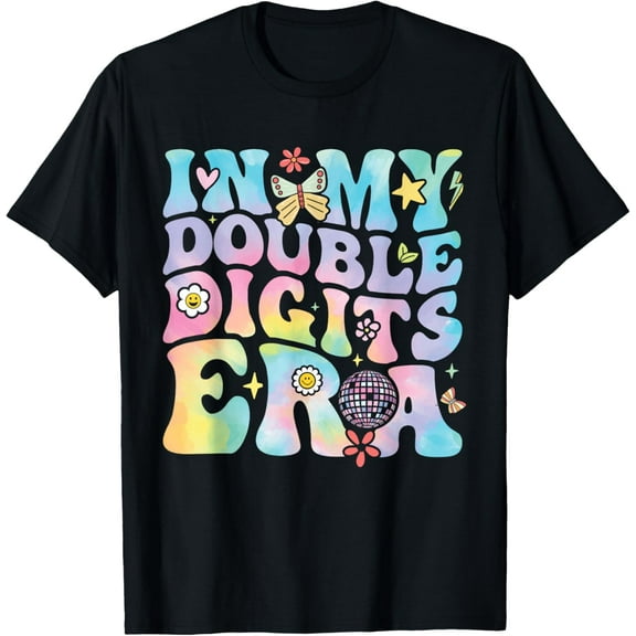 In My Double Digits Era Retro 10 Year Old 10th Birthday Girl Funny Gifts T-shirt