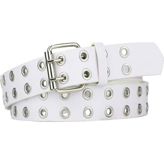 CTM 3/4 Inch Skinny Leather Dress Belt Silver Buckle (Women  display picture 1