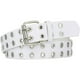 thumbnail image 1 of NvziCinturones de cuero para mujer, cinturón blanco para mujer y hombre con agujeros tachonados, 110 cm, 1 of 4