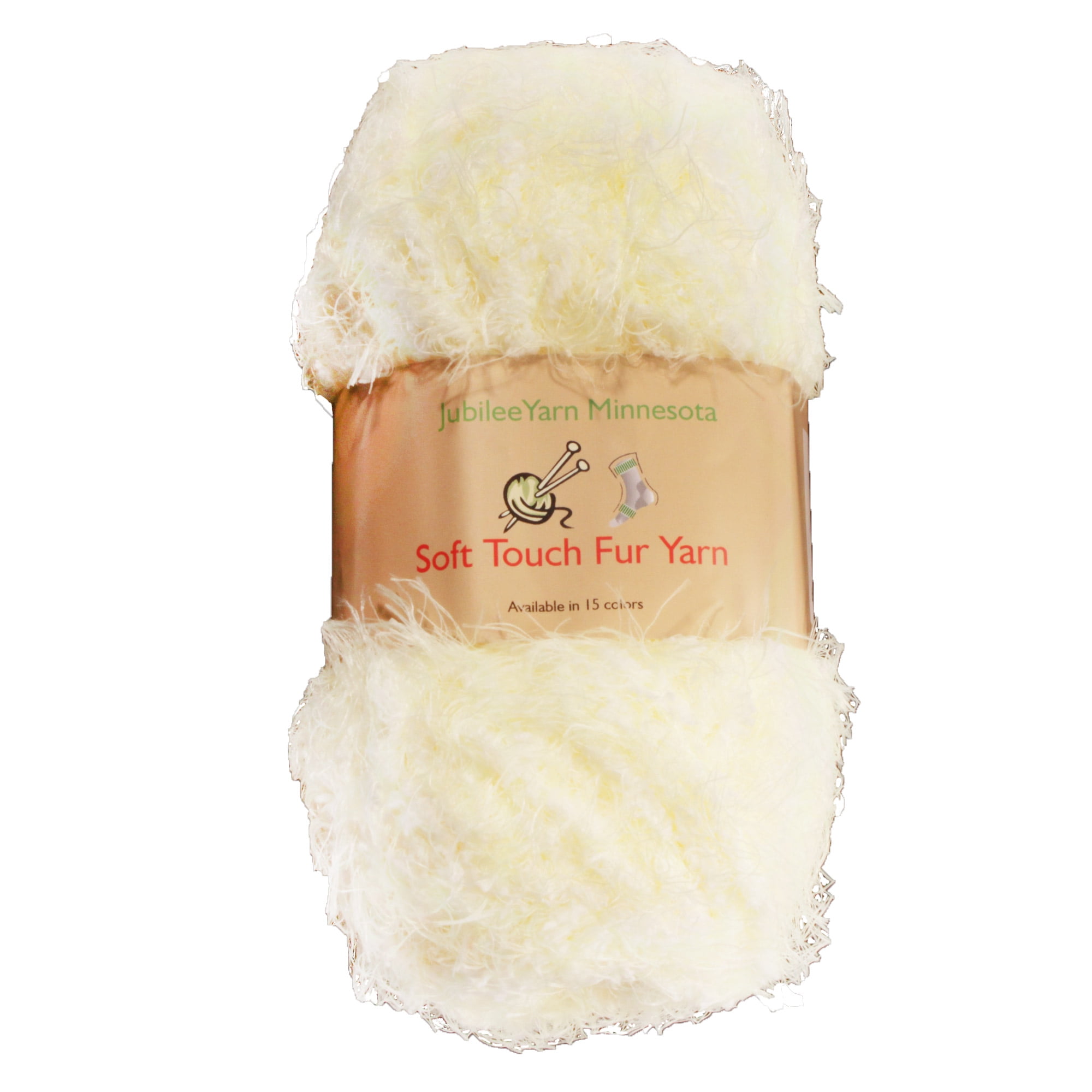 JubileeYarn 100g Soft Touch Fuzzy Fur Yarn, Ivory 2 Skeins Walmart