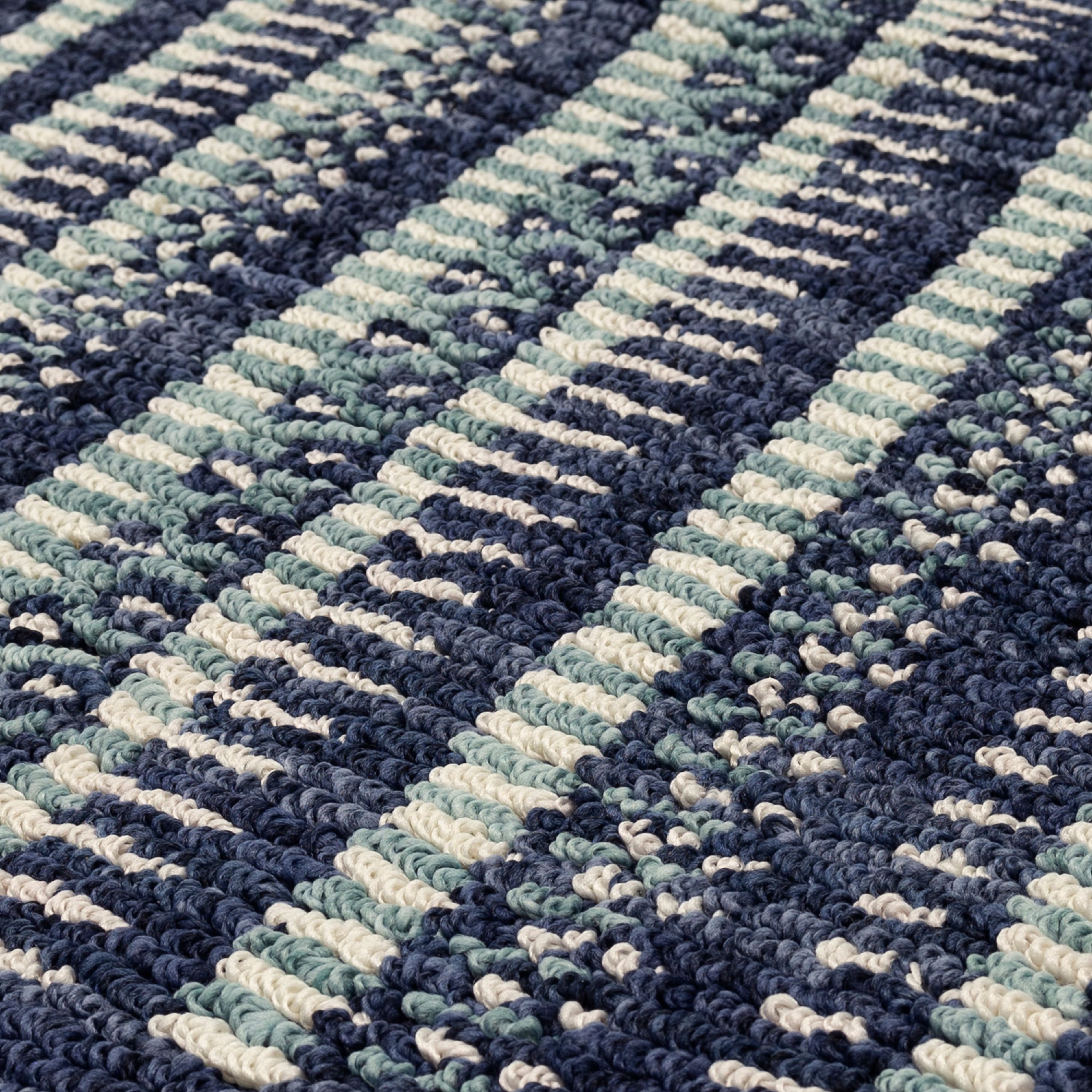 Mohawk Home Blue Mix Striped Runner, 1'8" x 5'