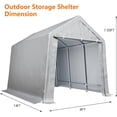 thumbnail image 6 of COZONY 8 X 14 Ft Portable Shed Outdoor Storage Shelter, Heavy Duty Instant Waterproof Storage Tent Shed With Rolled Zipper Doors and Ventilation Windows for Motorcycles,Bicycles,Garden Tools, Gray, 6 of 8