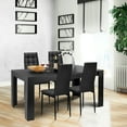 thumbnail image 3 of Gymax 9pcs Dining Set Wood Table and 8 Fabric Chairs Home Kitchen Modern, 3 of 9