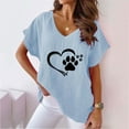 thumbnail image 2 of Otvok Short Sleeve T-Shirts for Women V-Neck Print Fashion Comfortable Female Blouses Tops, 2 of 6