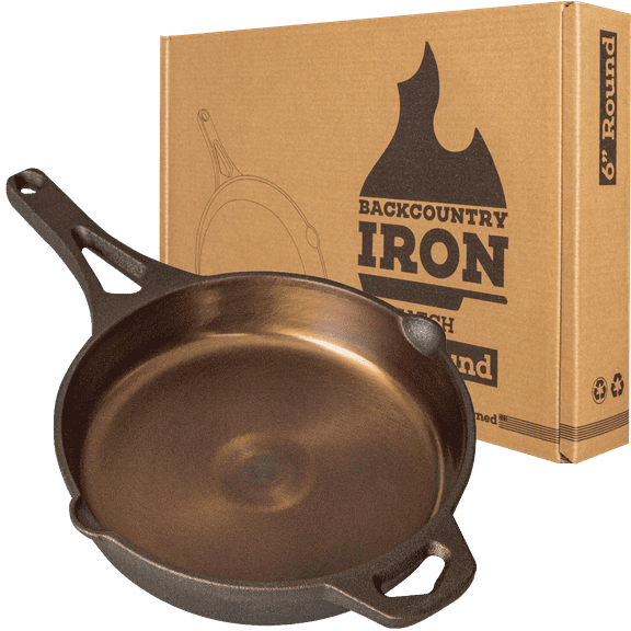Backcountry Iron 6 Inch Smooth Wasatch Pre-Seasoned Round Cast Iron Skillet