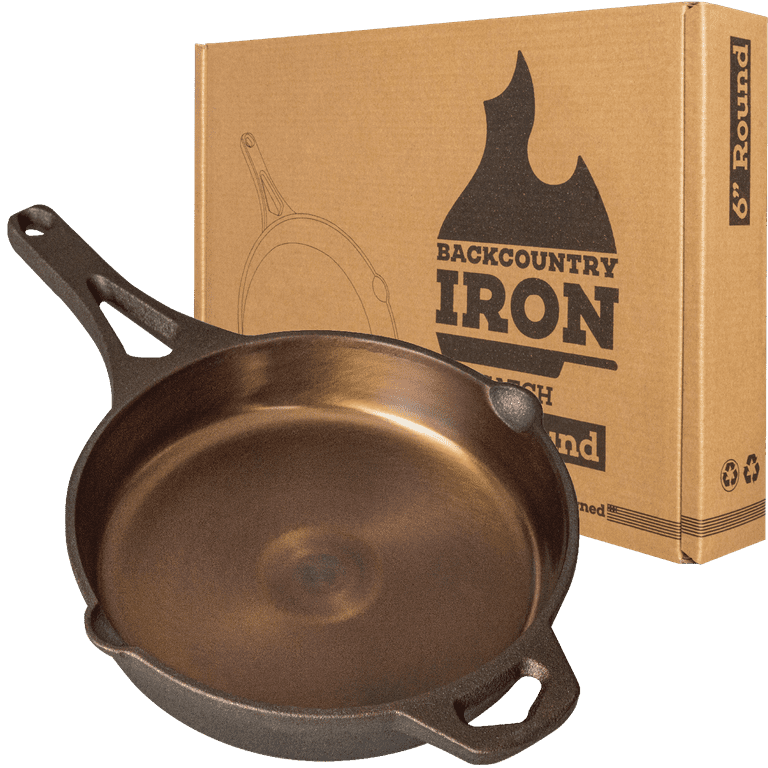 Backcountry Iron 6 Inch Smooth Wasatch Pre-Seasoned Round Cast Iron Skillet  
