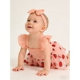 thumbnail image 4 of Happy Town Infant Baby Girl Summer Clothes Sleeveless Romper Dress 3-24M Toddler Girl Bodysuit with Headband, 4 of 9