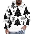 thumbnail image 2 of Sudadera con capucha para hombre, estilo casual, con cuello redondo, estampado, manga larga, blusa de poliéster, 2 of 5