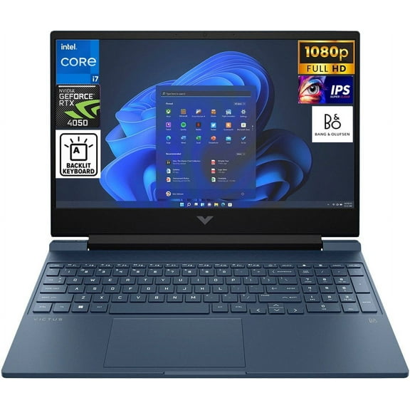 HP Victus Performance Blue Gaming Laptop 15.6in 144Hz IPS FHD (Intel i7-12650H, GeForce RTX 4050 6GB, 16GB RAM, 512GB SSD, Backlit KYB, B/O Speakers, WiFi 6, Win 11 Home)