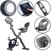 leikefitness LEIKE X Bike Ultra-Quiet Folding Exercise Bike, Magnetic Upright Bicycle with Heart Rate,LCD Monitor and easy to assemble