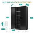 thumbnail image 2 of Aobabo 72 Inch Locking Metal Storage Cabinet w/ Adjustable Shelves, Black, 2 of 8