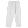 thumbnail image 2 of Muslim Pants,  Muslim Clothes, Side Slit Pockets Elastic Band Simple Style School For Home White XXL, 2 of 8