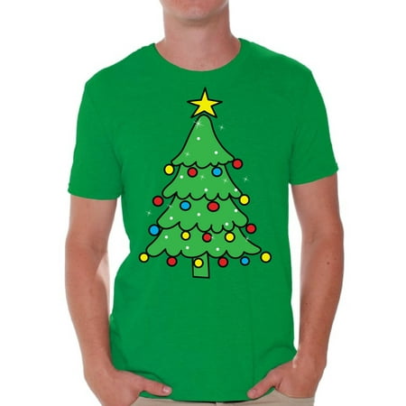 Awkward Styles Christmas Tree Shirt Christmas Tshirts for Men Christmas Tree Ugly Christmas T-shirt Merry Christmas Shirt Men's Holiday Top Family Holiday Shirts Christmas Gifts