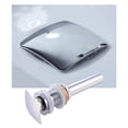 thumbnail image 1 of MissMin Square pop up drain without overflow chrome for risen bathroom vessel sink universal push button drain non-overflow match with rectanglar faucets, 1 of 5