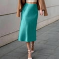 thumbnail image 2 of RUTAYY Women Straight Solid Color Midi Skirt For Daily Vacation Wear Elegant Slim Fit Spring Summer Casual Skirt Smocked Boho Pleated Skirts, 2 of 5