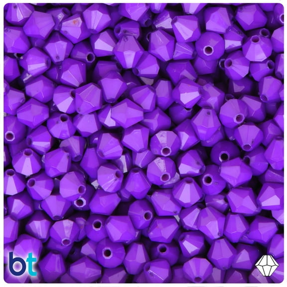 Beadtin Dark Purple Opaque 8mm Faceted Bicone Acrylic Beads (300pcs)