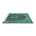 thumbnail image 2 of Ahgly Company Machine Washable Indoor Rectangle Medallion Turquoise Blue Traditional Area Rugs, 8' x 12', 2 of 4