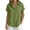 Army Green, variant on Women's Cotton Linen Collared Shirt, Short Sleeve Pull-On Button-Down Blouse, Loose Fit Casual Daily Office Wear Top