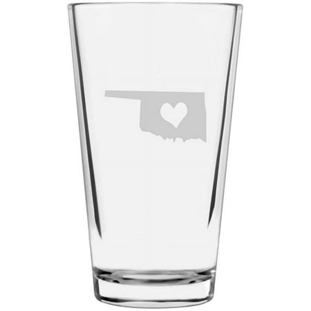 

Oklahoma Heart States Etched 16oz Libbey Pint Glass