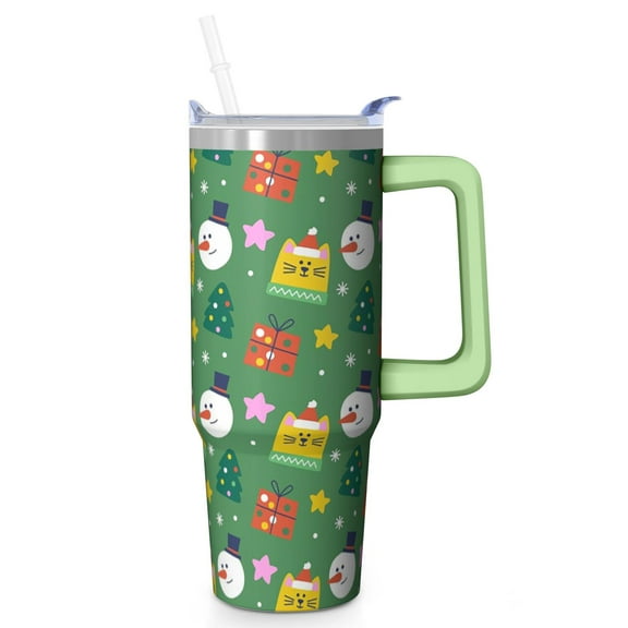 30oz Merry Christmas Tumbler with Straw Lid Stainless Steel Insulated Cup Holiday Gifts for Women Men