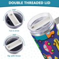thumbnail image 5 of SKYSONIC Insulated Tumblers with Lids and Straws Handles 40oz Water Bottle Vehicle Car Truck Cartoon Travel Mug Reusable Stainless Steel Thermos Vacuum, 5 of 7
