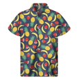 thumbnail image 5 of Camisa hawaiana con estampado 3D de fruta del dragón y naranja y plátano para hombre, blusa hawaiana de manga corta con solapa y botones para playa de verano, 5 of 5