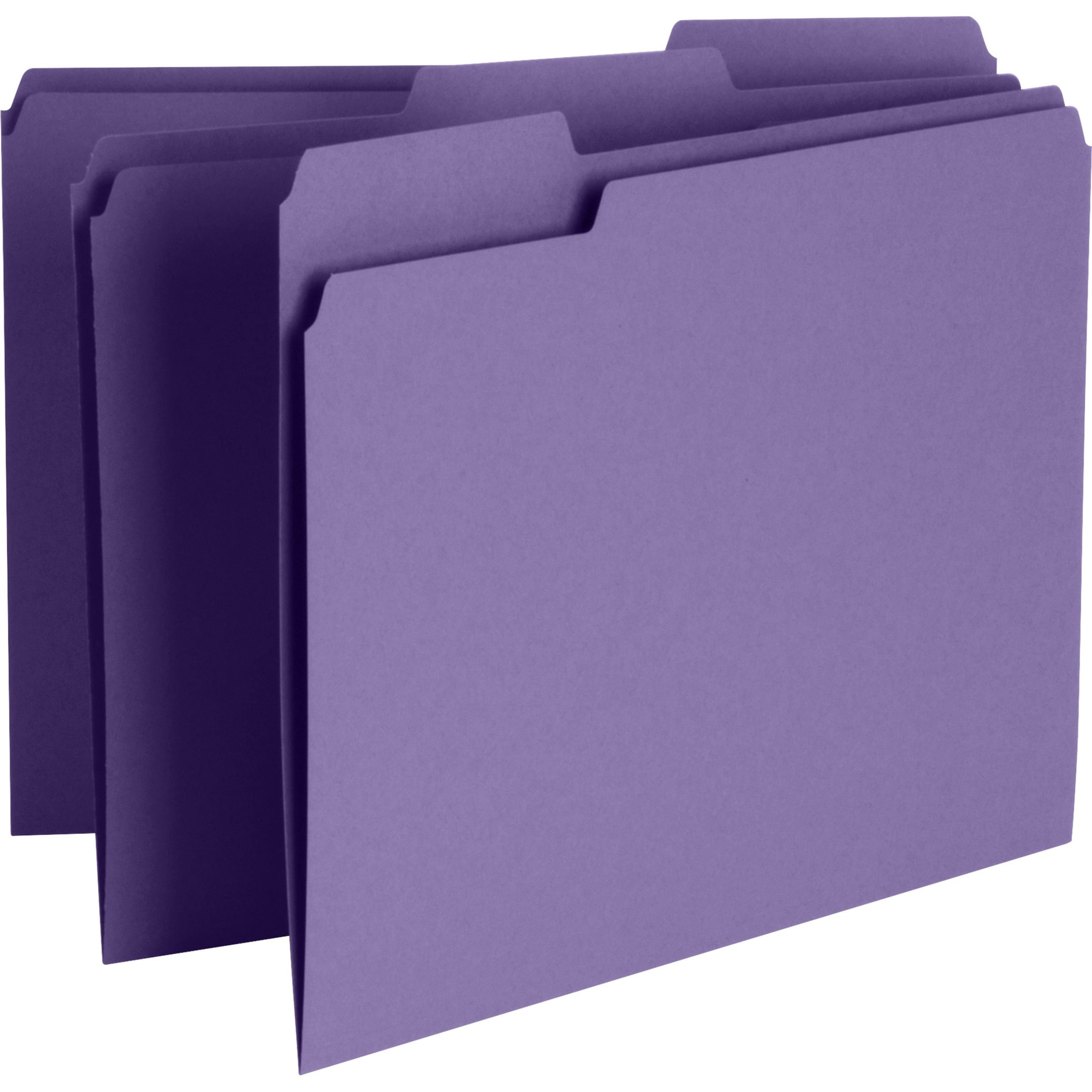 Business Source, BSN44106, 1-ply Tab Colored File Folder, 100 / Box, Purple