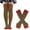 Brick Red, variant on BRICH Women's Striped Knee High Socks over Knee Thigh High Socks Arm Warmer and Fingerless Gloves Set Yellow One Size