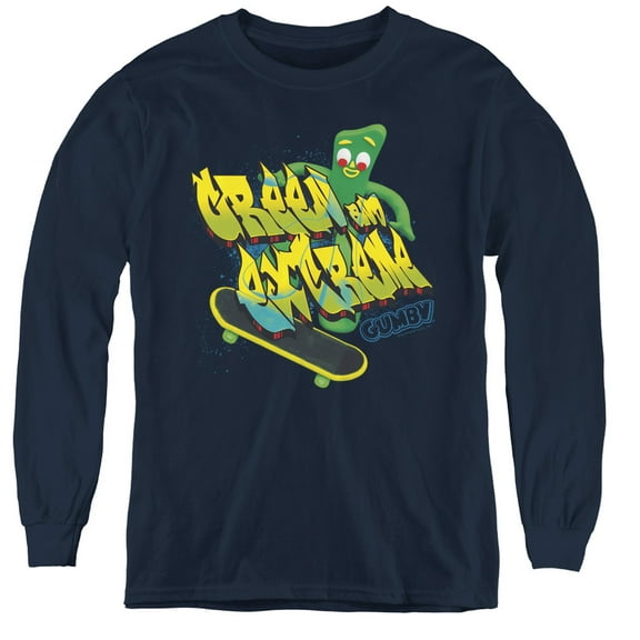 Gumby Green And Extreme Youth Long Sleeve T-Shirt Navy