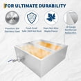 thumbnail image 2 of Historyli 24X24x9.4 Inch Stainless Steel Maple Syrup Evaporator Pan with Partition,Includes Valve & Interface for Home & Outdoor Sap Boiling,Stainless Steel, 2 of 8