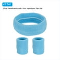 thumbnail image 3 of Uxcell Sweatbands Headband Wristband, Sweat Terry Cloth for Sports Basketball Tennis Athletic, Sky Blue 6 Set/18Pcs, 3 of 6