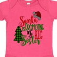 thumbnail image 4 of Inktastic Santa is Promoting Me to Big Sister Green Plaid Tree Girls Baby Bodysuit, 4 of 5