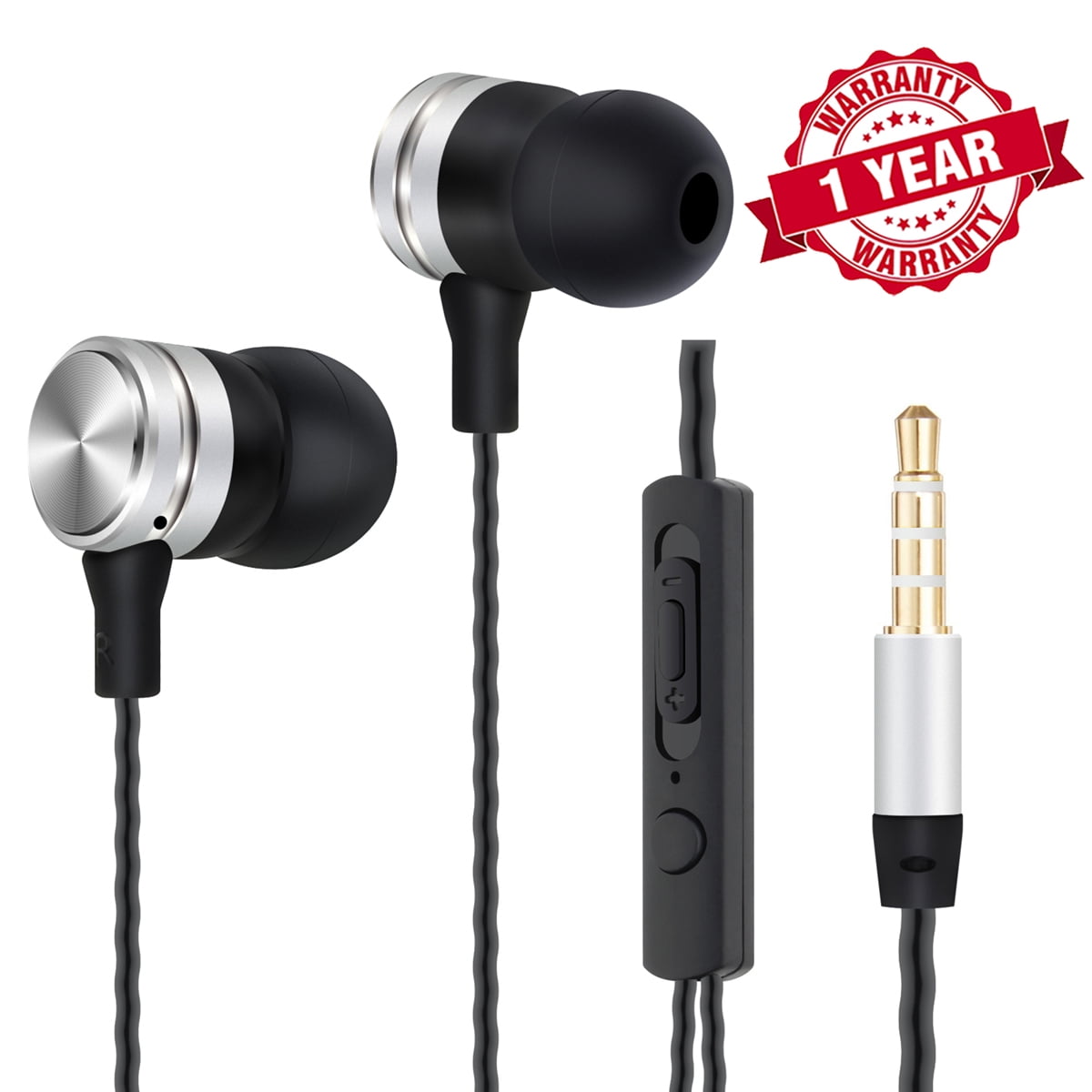 Woozik A960 Wired Earbuds, InEar Headphones, Earphones with Mic and