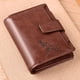 thumbnail image 2 of Cartera de piel sintética para hombre, con cremallera, sin desmagnetización, multipantallas, vertical, vintage, para viajar y trabajar, color marrón, 2 of 5