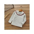 thumbnail image 2 of Kids Girls Long Sleeve Soft Casual Ruffle Neck Solid T-Shirt Tops Clothes, 2 of 2