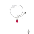 thumbnail image 2 of Delight Jewelry Silvertone Christmas Lights - Hot Pink Resin - Silvertone Leaf Delicate Bracelet, 6.25+1.75", 2 of 4