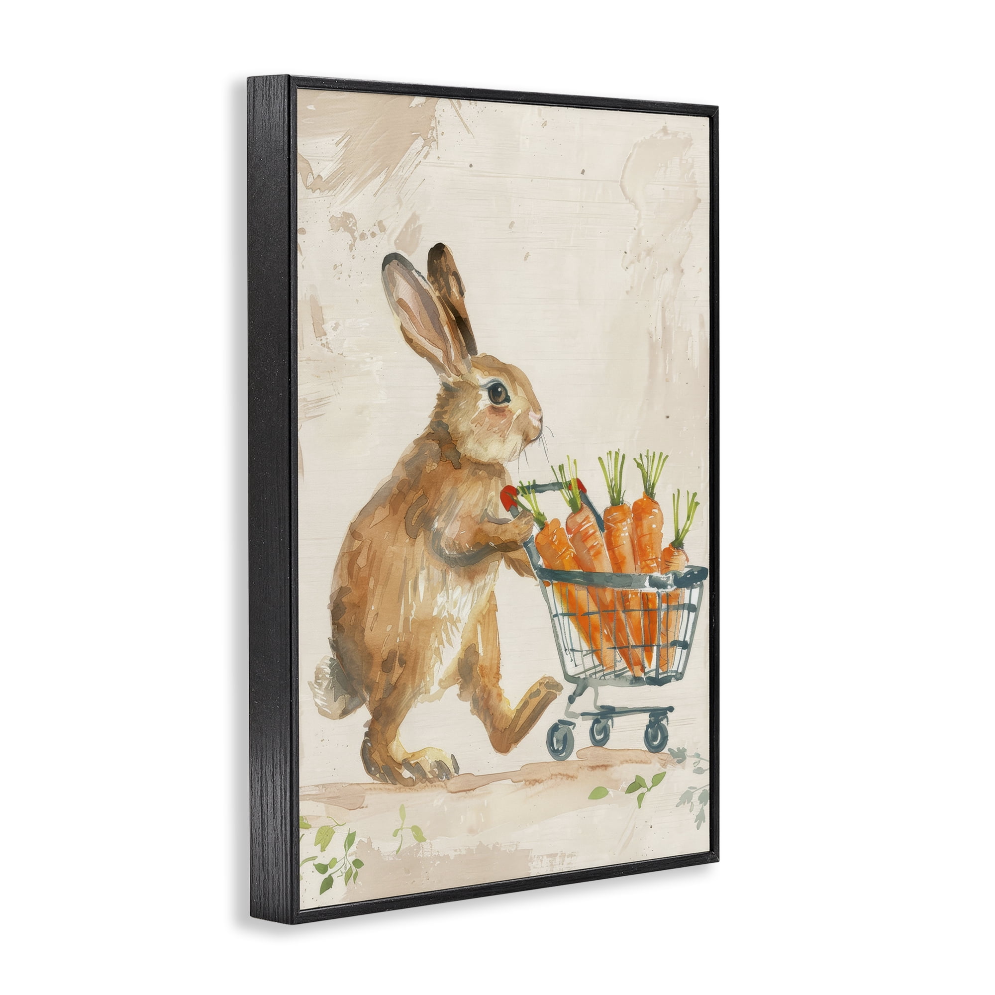 Carrot Connoisseur Rabbit Black Framed Giclee Art, 16 x 24