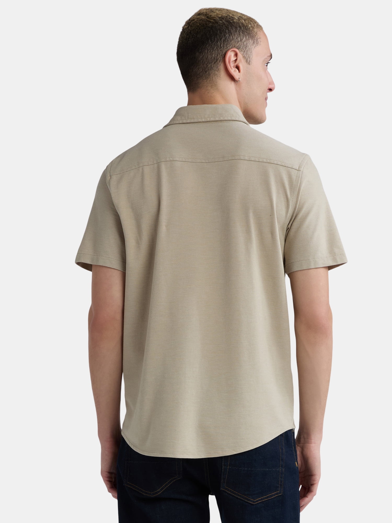 George Men's Knit Botton Down Shirt, Sizes XS-3XL
