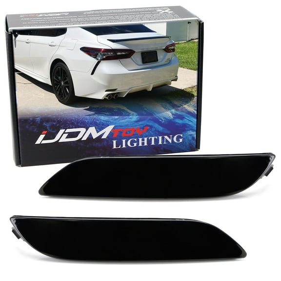 Smoked Black-Out Rear Bumper Reflector Lens Replacement For Toyota 2018-up Camry