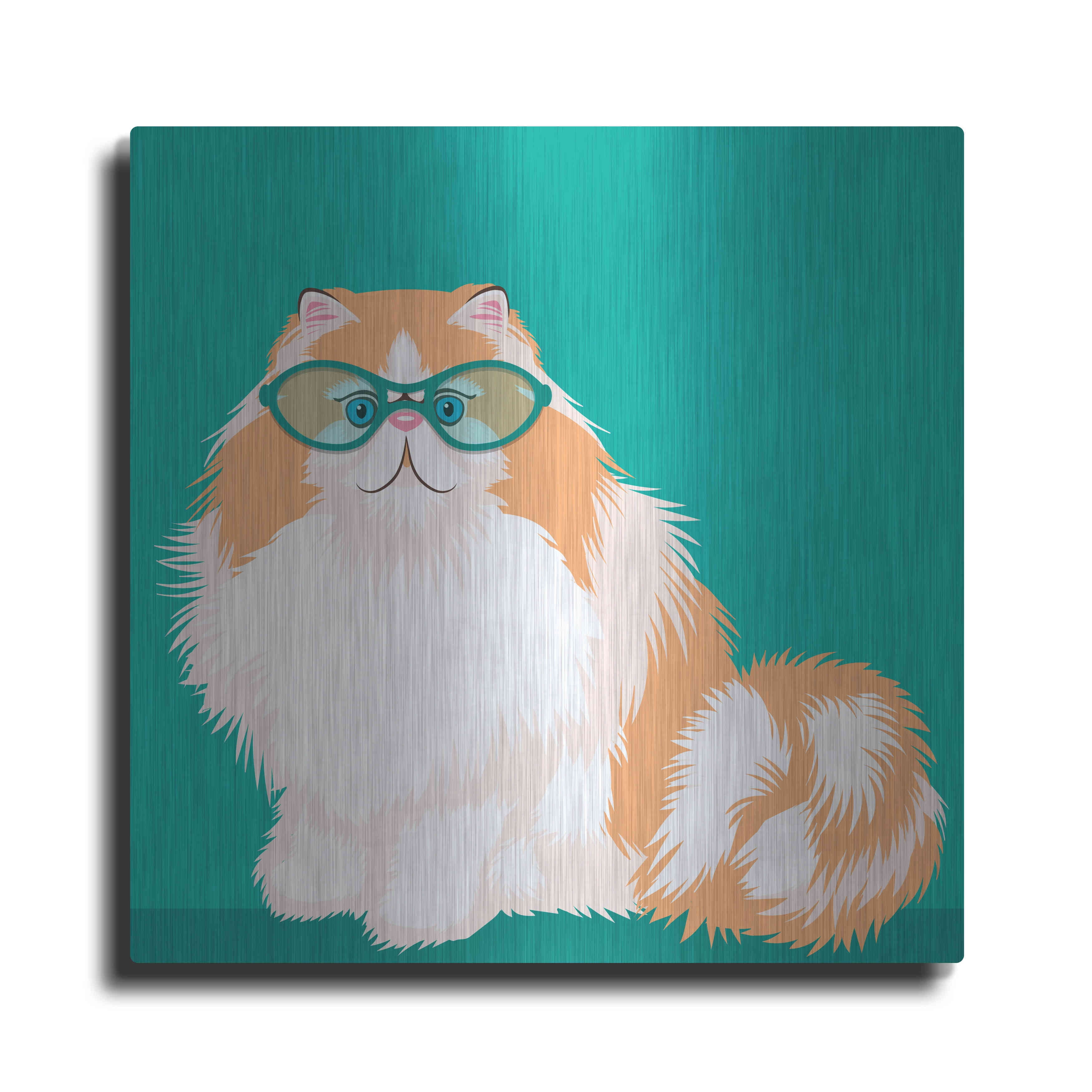 Luxe Metal Art 'Blue Persian' by Debbie Gray, Metal Wall Art, 24"x24