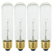 (4 Pack) 60T10/CL - 60 Watt T10 Clear Tubular - 120V - Medium (E26) Base -...