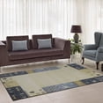 thumbnail image 1 of Ladole Rugs Guinea Collection Boarder Pattern Innovative European Area Rug Carpet in Grey-Cream, 5x8 (5'3" x 7'6", 160cm x 230cm), 1 of 4