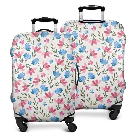 Pioneer Flower Floral Print Pattern Luggage Cover Fashion Suitcase Cover Baggage Covers Fit 25-28 Inch Luggage (Go Travel)