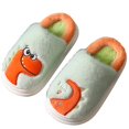 thumbnail image 1 of Zapatillas de Algodón Antideslizantes en Verde para Niños con Diseño de Dinosaurio, 1 of 1