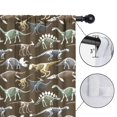 thumbnail image 4 of Blackout Kids Curtains,Brown Colorful Dinosaurs Fossils Pattern Childrens Insulated Curtains Set Of 2,Bedroom Essentials,Toddler Room Decor 52"x63", 4 of 5