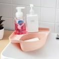 thumbnail image 4 of Sink Basket Triangular Draining Sink Rack Suction Cup Plastic Rack Draining Kitchen Storage Holder Shelf, Pink, 4 of 8